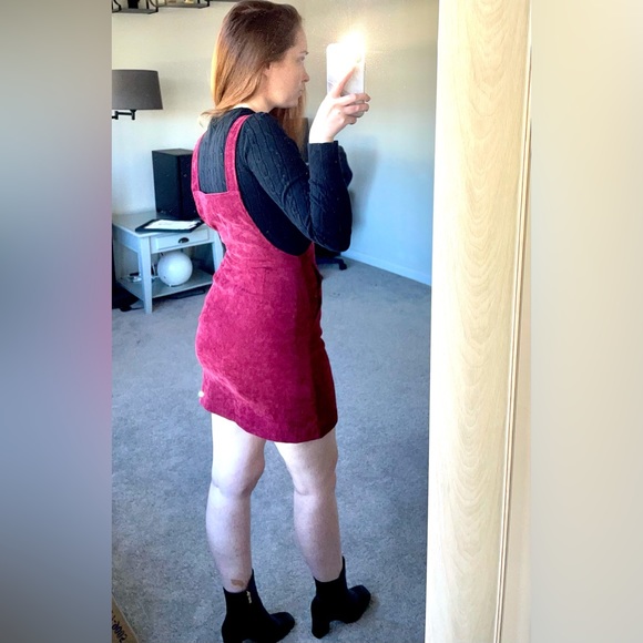 Corduroy Overall Zipper Dress w/ Pockets - Picture 5 of 6